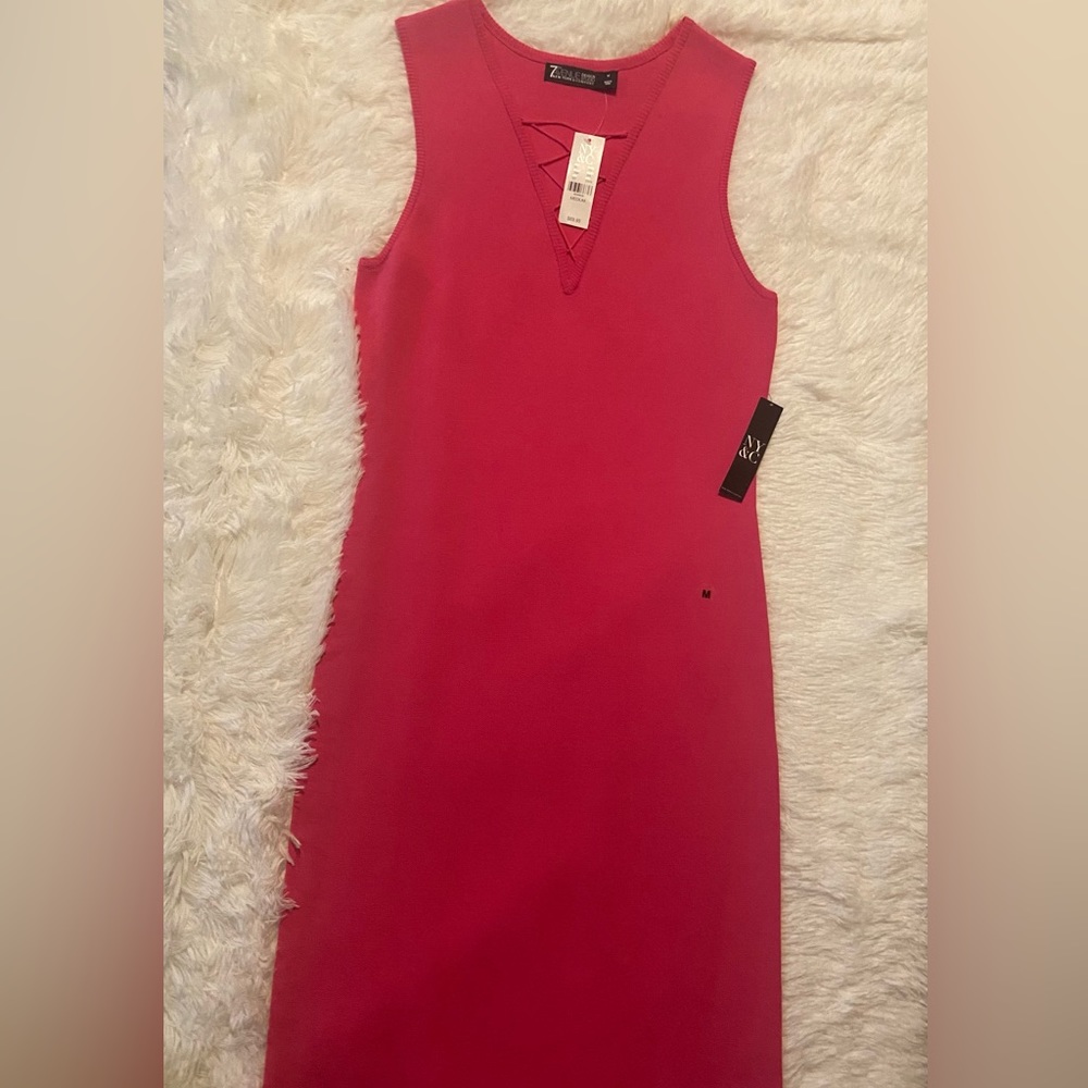 NEW YORK & COMPANY Lace Sleeveless Sweater Midi Dress - Picture 2 of 4